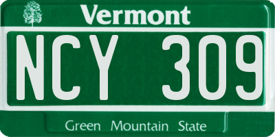 VT license plate NCY309