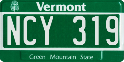 VT license plate NCY319