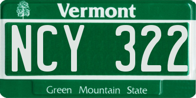 VT license plate NCY322