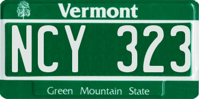 VT license plate NCY323