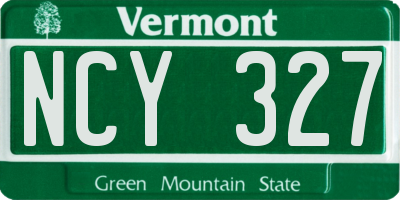 VT license plate NCY327
