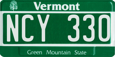 VT license plate NCY330