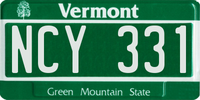 VT license plate NCY331
