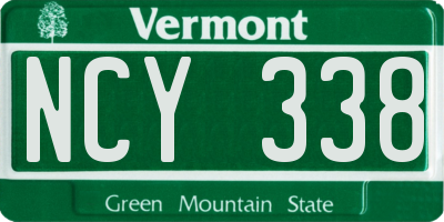 VT license plate NCY338