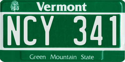 VT license plate NCY341