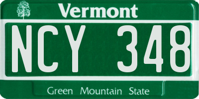 VT license plate NCY348