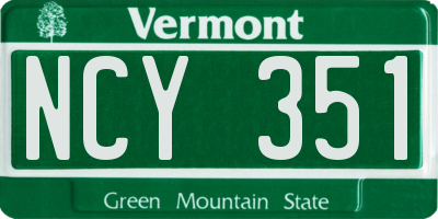 VT license plate NCY351