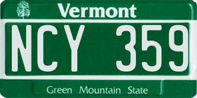 VT license plate NCY359
