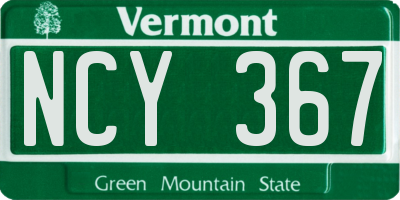 VT license plate NCY367