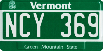 VT license plate NCY369