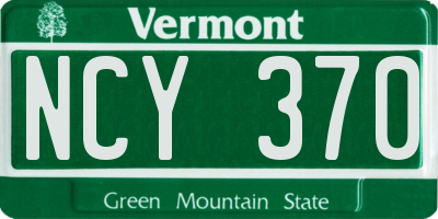 VT license plate NCY370