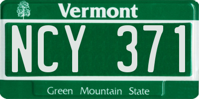 VT license plate NCY371