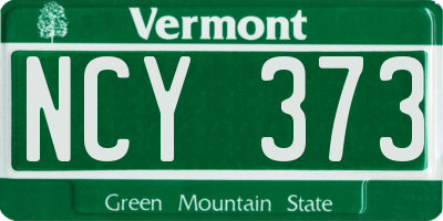 VT license plate NCY373
