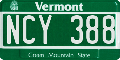 VT license plate NCY388