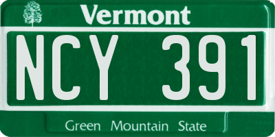 VT license plate NCY391