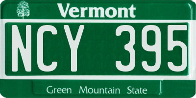 VT license plate NCY395