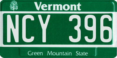 VT license plate NCY396