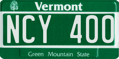 VT license plate NCY400