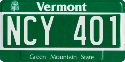 VT license plate NCY401