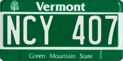 VT license plate NCY407