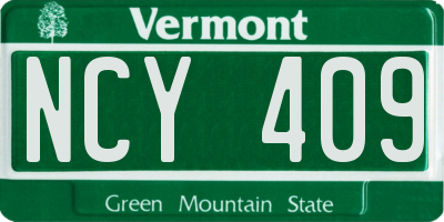 VT license plate NCY409