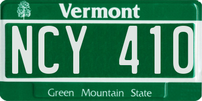 VT license plate NCY410