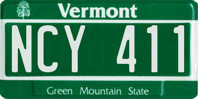 VT license plate NCY411