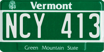 VT license plate NCY413