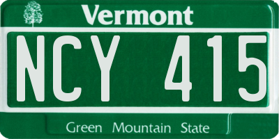 VT license plate NCY415