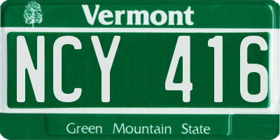 VT license plate NCY416