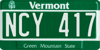 VT license plate NCY417