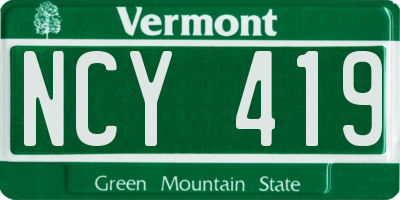 VT license plate NCY419