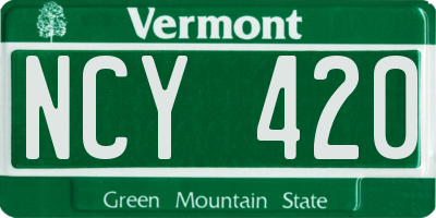 VT license plate NCY420