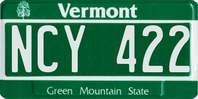 VT license plate NCY422
