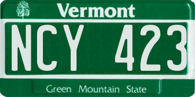 VT license plate NCY423