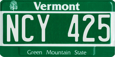 VT license plate NCY425