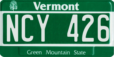 VT license plate NCY426