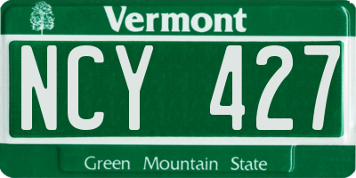VT license plate NCY427