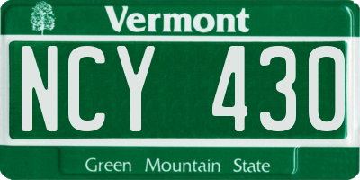 VT license plate NCY430