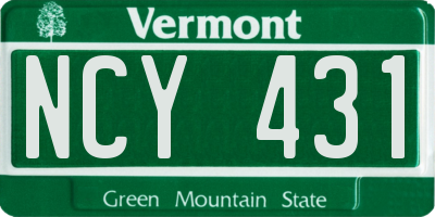 VT license plate NCY431