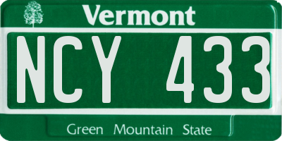 VT license plate NCY433