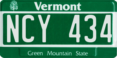 VT license plate NCY434