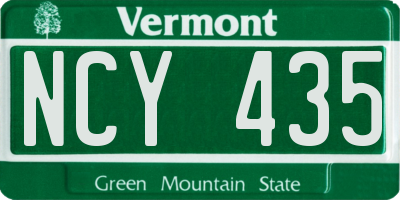 VT license plate NCY435