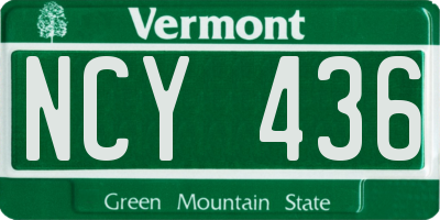 VT license plate NCY436