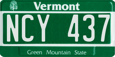 VT license plate NCY437