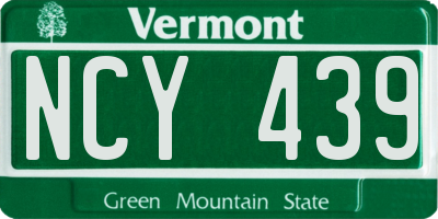 VT license plate NCY439