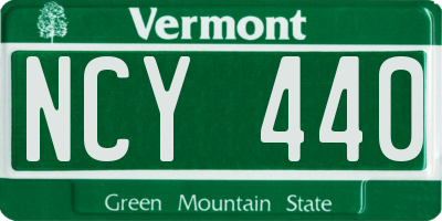 VT license plate NCY440