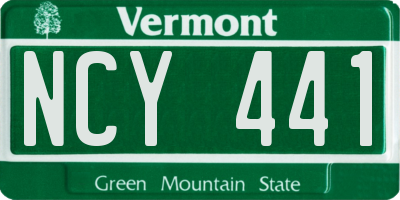 VT license plate NCY441
