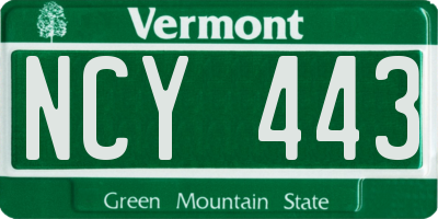 VT license plate NCY443