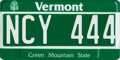 VT license plate NCY444